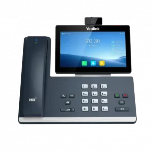 Téléphone IP SIP-T58W (PRO), vue de face, avec caméra de marque Yealink - Leader mondial en fourniture et solution de téléphonie VoIP - Partenaire premium d'EISN