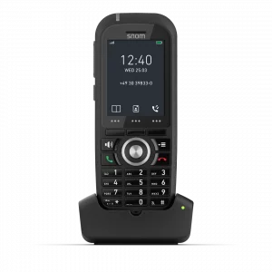 Combiné DECT de bureau Snom M70 robuste et compact. Bouton d'alarme programmable sur Snom M70