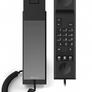 Snom HD300 avec façade personnalisée logo hôtel. Téléphone antibactérien pour chambre d'hôtel Snom HD300.