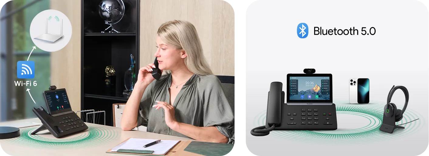 Téléphone IP Yealink SIP-T88W avec écran tactile HD et design professionnel