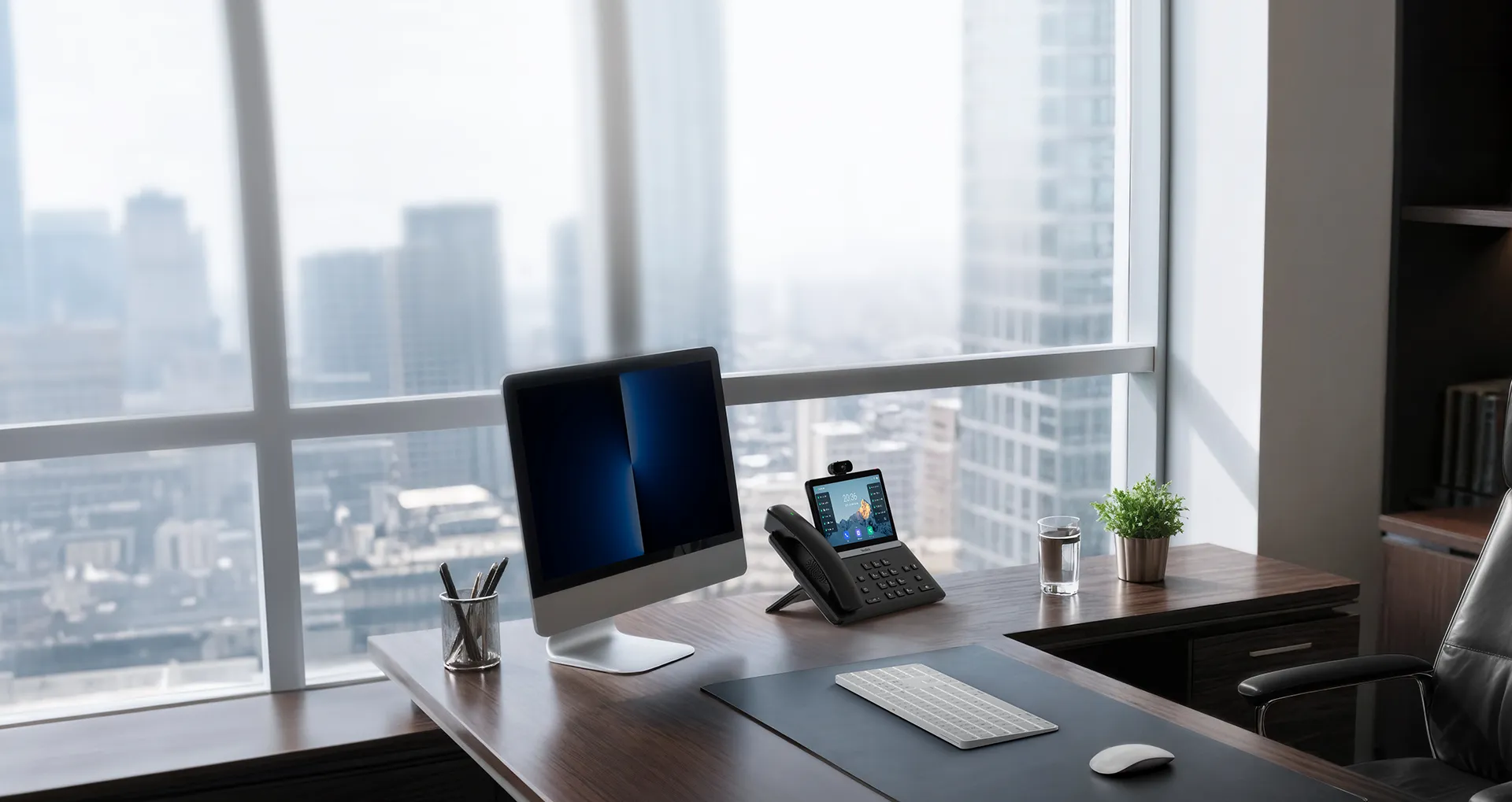 Poste téléphonique professionnel Yealink SIP-T88W avec Wi-Fi et Bluetooth intégrés