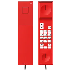 Téléphone rouge pour appel pompier ou sécurité Snom. SNOM E303 combiné SOS antibactérien pour hôtel